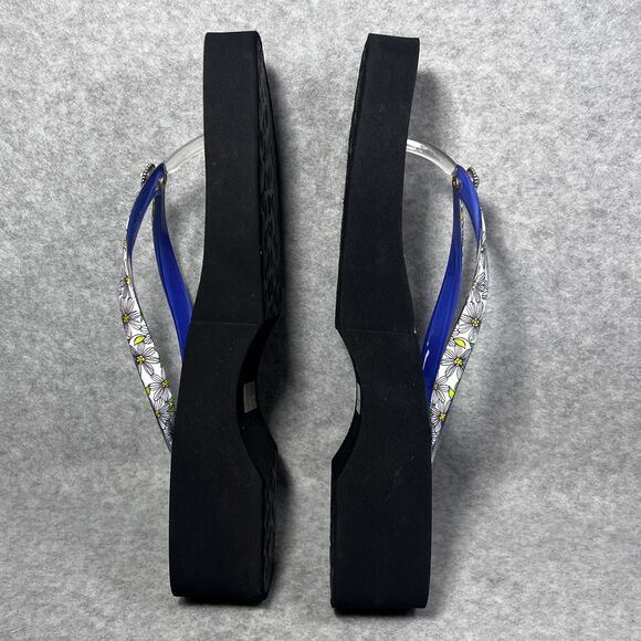 Brighton Breeze Sandals Womens Size 7 Butterfly Floral Platform Flip Flops Wedge - Picture 3 of 14